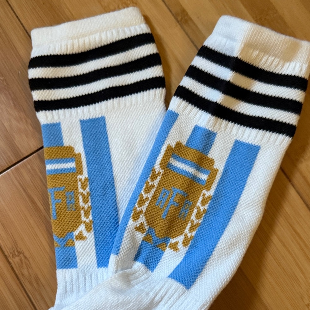 Argentina Themed White and Blue Socks - Picture 2 of 3
